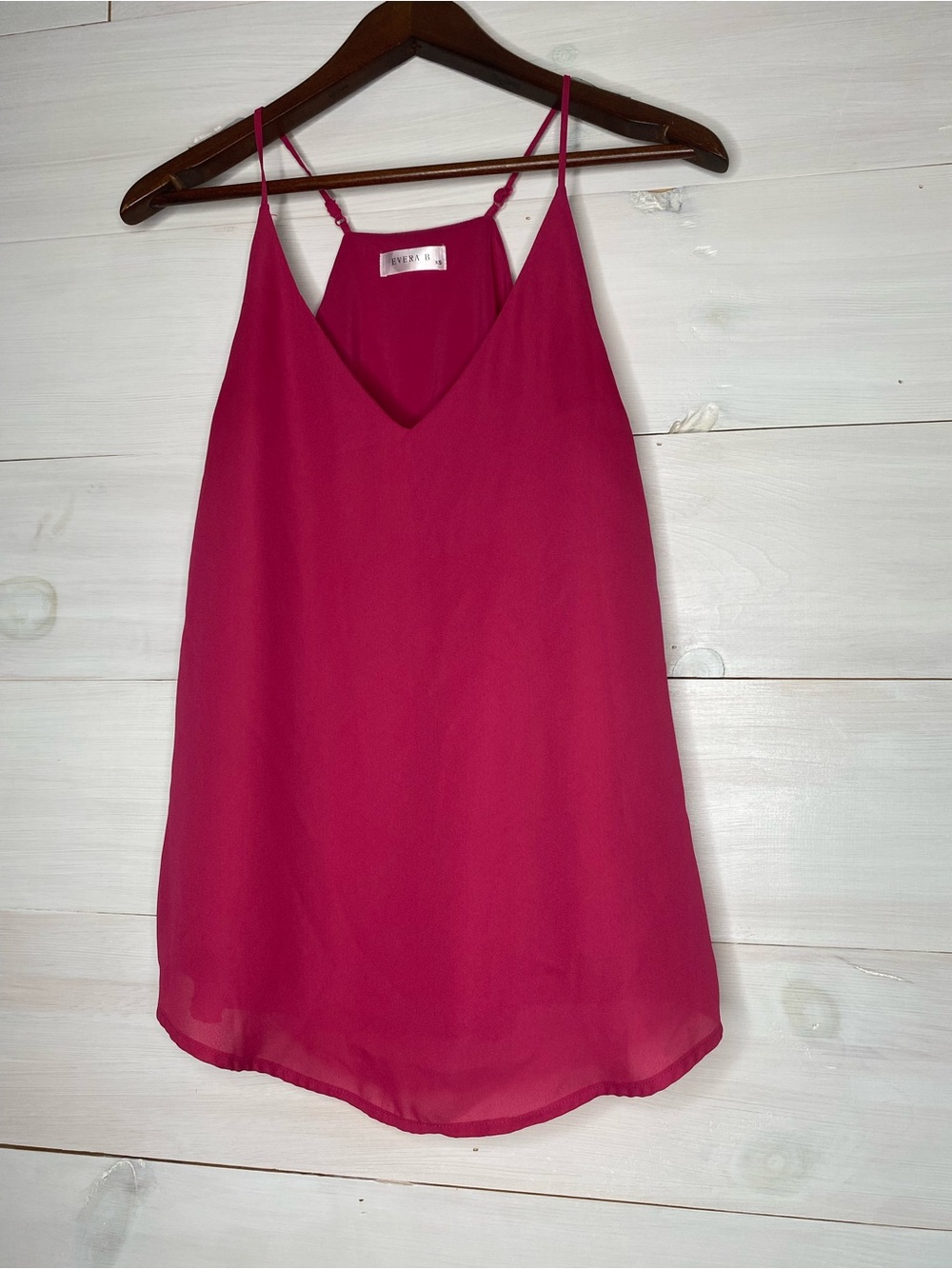 Evera B Magenta Pink Chiffon Camisole Tank Top Size XS Adjustable Straps